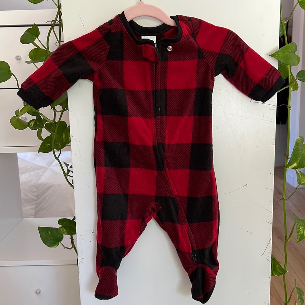Fleece Buffalo plaid pajama size 3M